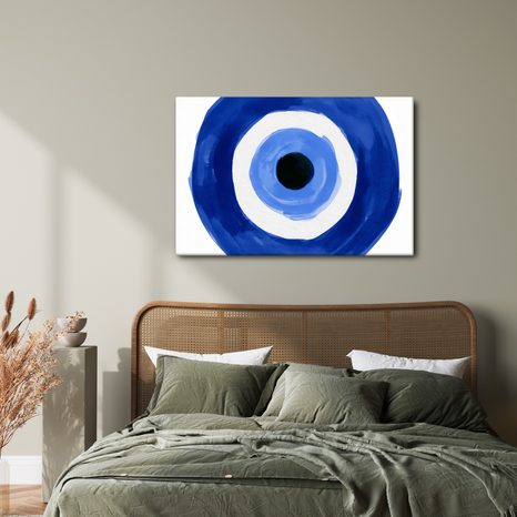 TABLEAU SUR TOILE – ŒIL BLEU DANS DES CERCLES - TABLEAUX PAR THÈME - TABLEAUX
