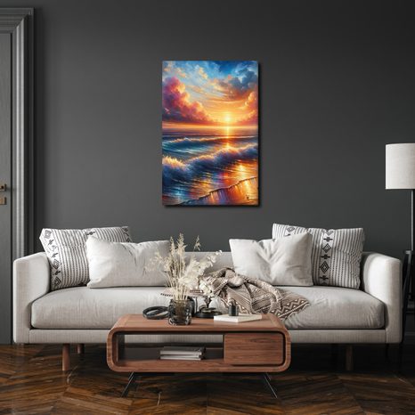 WANDBILD MEERESWELLEN UND SONNE - BILDER - 🔥 TOTALAUSVERKAUF