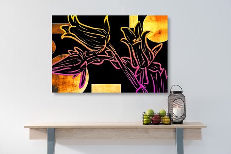 OBRAZ KWIATY ETNO - POP ART OBRAZY - OBRAZY