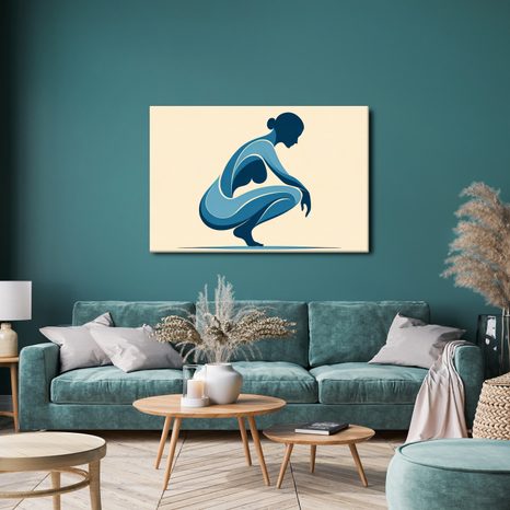 WANDBILD ELEGANZ IN BLAU - WANDBILDER FRAUEN - BILDER