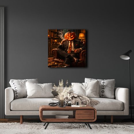 QUADRO SU TELA – ELEGANTE DI HALLOWEEN CON SIGARO - QUADRI HALLOWEEN E HORROR - STAMPE E QUADRI