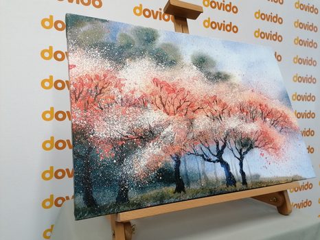 STAMPA SU TELA – ALBERI IN FIORE IN ACQUERELLO - QUADRI DI NATURA E PAESAGGIO - STAMPE E QUADRI