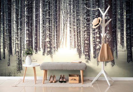 FOTOTAPETA LES ZAHALENÝ SNĚHEM - TAPETY PŘÍRODA - TAPETY