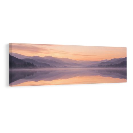 TABLEAU SUR TOILE – AUBE PAISIBLE SUR L’EAU - TABLEAUX DU LAC - TABLEAUX
