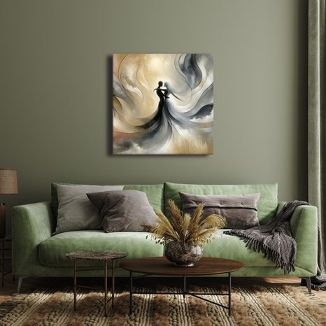 WANDBILD ELEGANTER TANZ IM NEBEL - BILDER MIT LIEBESMOTIVEN - BILDER