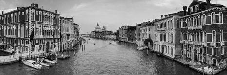 WANDBILD BERÜHMTER KANAL IN VENEDIG IN SCHWARZ-WEISS - SCHWARZ-WEISSE BILDER - BILDER