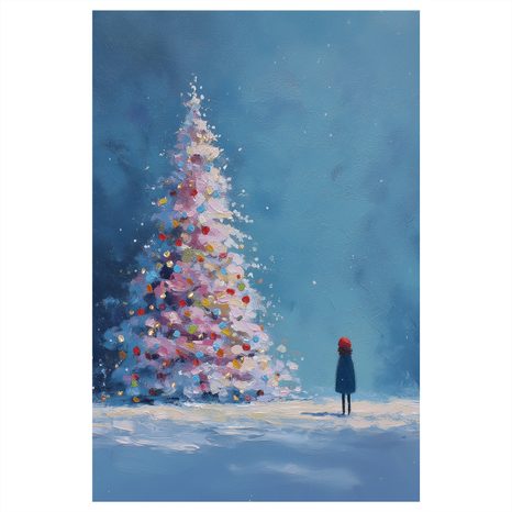 WANDBILD ZAUBERHAFTE NACHT MIT WEIHNACHTSBAUM - WEIHNACHTS- UND WINTERBILDER - BILDER