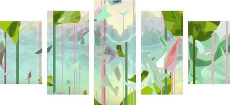 5-DÍLNÝ OBRAZ ABSTRAKTNÍ RÁJ - ABSTRAKTNÍ OBRAZY - OBRAZY