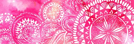 OBRAZ MANDALA RŮŽOVÝ AKVAREL - OBRAZY FENG SHUI - OBRAZY