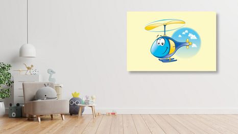 OBRAZ HELIKOPTÉRA V OBLACÍCH - DĚTSKÉ OBRAZY - OBRAZY