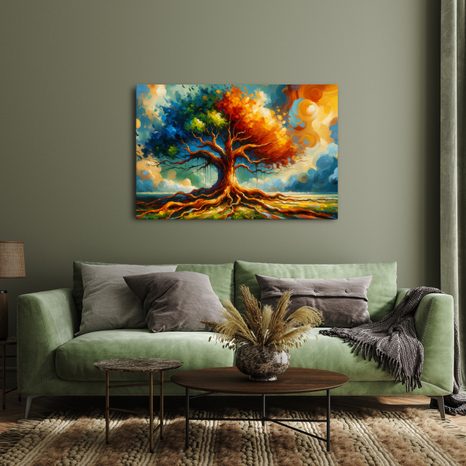 WANDBILD BAUM DES LEBENS IN HERBSTFARBEN - BILDER BÄUME DES LEBENS - BILDER