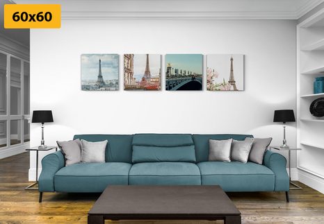 SET DI QUADRI – TORRE EIFFEL - COLLEZIONI DI QUADRI - STAMPE E QUADRI