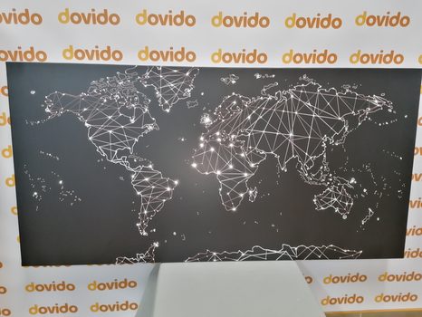 WANDBILD SCHWARZ-WEISSE WELTKARTE - WELTKARTEN ALS BILDER - BILDER