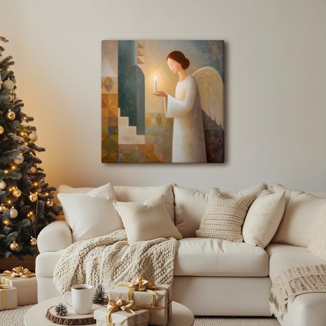 VÁNOČNÍ OBRAZ KOUZLELNÉ ANDĚLSKÉ SVĚTLO - VÁNOČNÍ A ZIMNÍ OBRAZY - OBRAZY