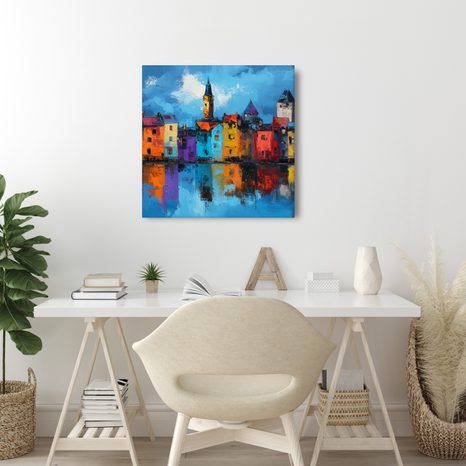 SLIKA ŽIVI GRADSKI ODRAZI - ŠARENE KUĆE - SLIKE