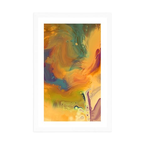 POSTER MIT PASSEPARTOUT BUNTE ABSTRAKTION - MOTIVE AUS UNSERER WERKSTATT - POSTER