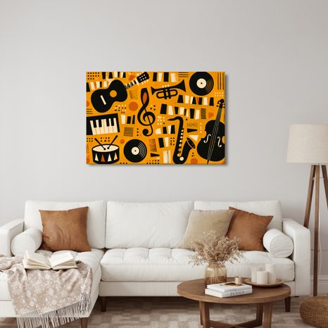 WANDBILD MUSIKALISCHE HARMONIE IN ABSTRAKTION - MUSIKBILDER - BILDER