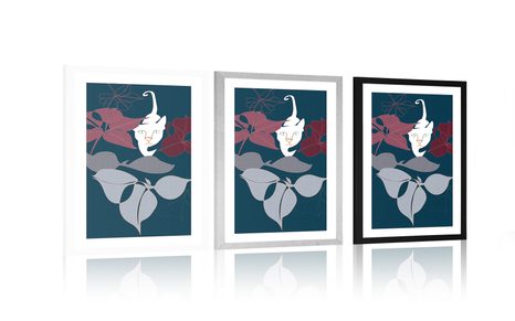 PLAGÁT S PASPARTOU DOBRODRUŽSTVO V DŽUNGLI - MOTÍVY Z NAŠEJ DIELNE - PLAGÁTY