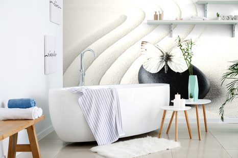 WALLPAPER ZEN STONE WITH A BUTTERFLY - WALLPAPERS FENG SHUI - WALLPAPERS