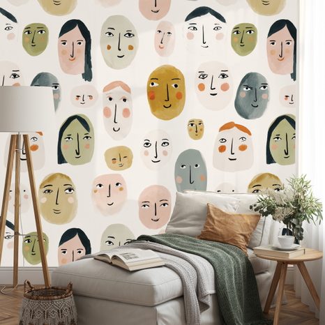 TAPETA BAREVNÉ ABSTRAKTNÍ TVÁŘE - TAPETY LIDÉ A CELEBRITY - TAPETY