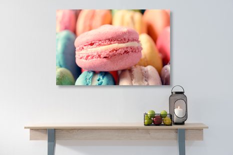 WANDBILD BUNTE MAKRONEN - BILDER VON ESSEN UND GETRÄNKEN - BILDER