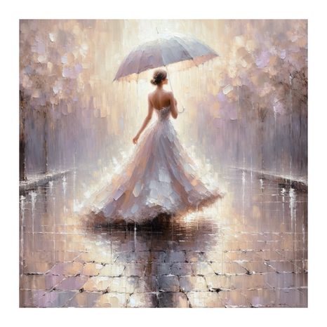 OBRAZ ŽENA KRÁČEJÍCÍ V DEŠTI - OBRAZY ŽENY - OBRAZY
