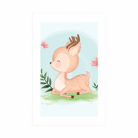 PLAKAT S PASPARTUJEM PRIKUPEN SRNJAČEK - ŽIVALI - PLAKATI