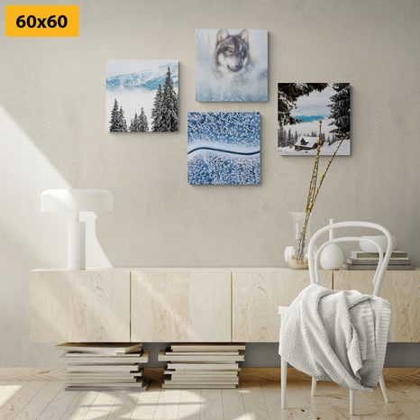 SET OBRAZŮ VLK V TAJEMNÉM LESE - SESTAVY OBRAZŮ - OBRAZY