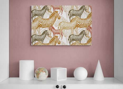 WANDBILD REICH DER ZEBRAS - WANDBILDER ZEBRAS UND GIRAFFEN - BILDER