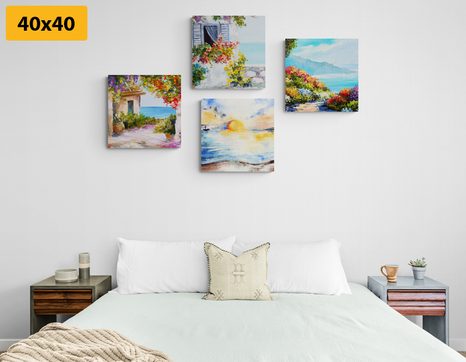 SET OBRAZŮ VÝCHOD SLUNCE U MOŘE - SESTAVY OBRAZŮ - OBRAZY