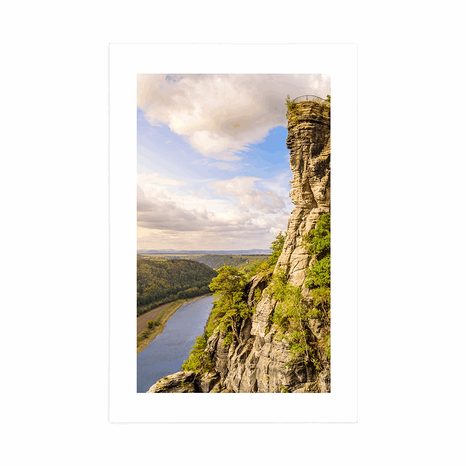 POSTER WITH MOUNT VIEW OF THE RIVER ELBE - NATURE - POSTERS