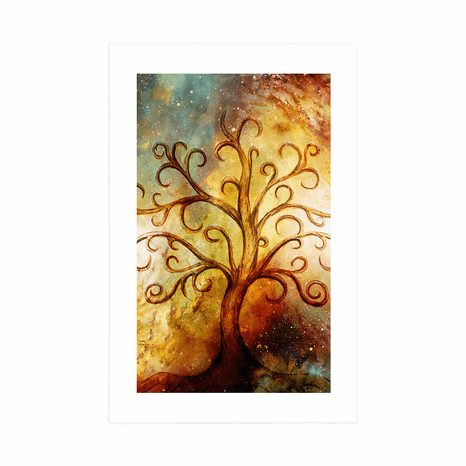 POSTER – ALBERO DELLA VITA CON ASTRAZIONE DELL'UNIVERSO - FENG SHUI - POSTER