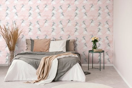 SAMOLEPÍCÍ TAPETA VÍLA NA RŮŽOVÉM POZADÍ - SAMOLEPÍCÍ TAPETY - TAPETY