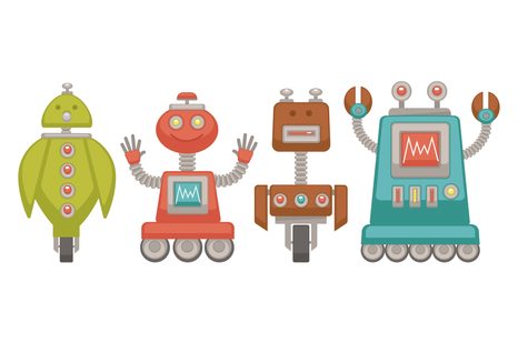 SAMOLEPÍCÍ TAPETA RODINKA ROBOTŮ - SAMOLEPÍCÍ TAPETY - TAPETY