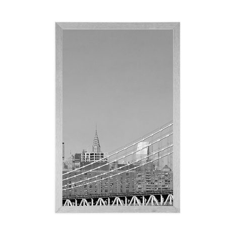 AFFICHE – GRATTE-CIEL À NEW YORK EN NOIR ET BLANC - NOIR ET BLANC - AFFICHES