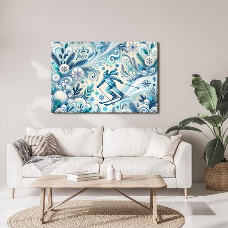 SLIKA ZIMSKI SKIJAŠ NA PADINI - SLIKE PLANINE - SLIKE