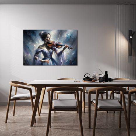 WANDBILD ROMANTISCHE VIOLINISTIN - WANDBILDER FRAUEN - BILDER