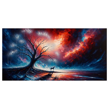 OBRAZ MYSTICKÝ STROM ŽIVOTA A KŮŇ - OBRAZY STROMY ŽIVOTA - OBRAZY