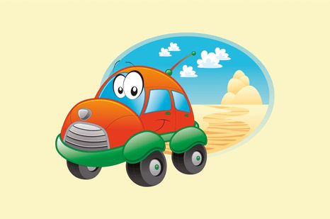 TAPETE AUTO AUF DER REISE - KINDERTAPETEN - TAPETEN