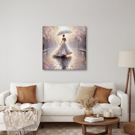 OBRAZ ŽENA KRÁČEJÍCÍ V DEŠTI - OBRAZY ŽENY - OBRAZY