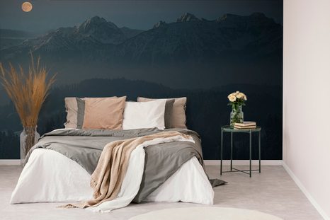 SAMOLEPÍCÍ FOTOTAPETA ÚPLNĚK MĚSÍCE NAD HORAMI - SAMOLEPÍCÍ TAPETY - TAPETY
