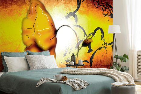 CARTA DA PARATI – FIORE ETNICO - CARTA DA PARATI ASTRATTI - CARTA DA PARATI