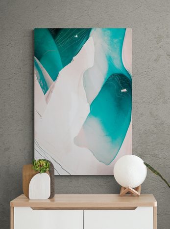 STAMPA SU TELA – ASTRAZIONE DELLA LAGUNA BLU - QUADRI ASTRATTO - STAMPE E QUADRI