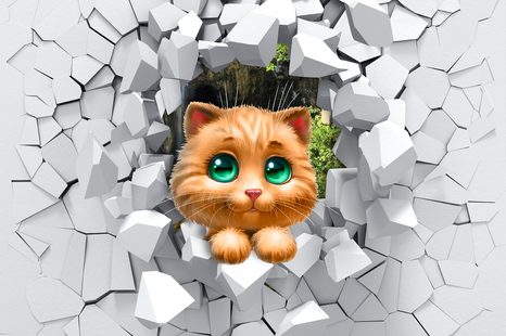 TAPETA ROZTOMILÁ MAČIČKA - TAPETY - 🔥 TOTÁLNY VÝPREDAJ