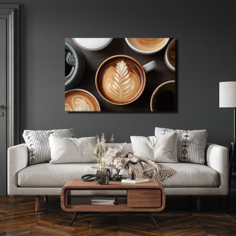 OBRAZ KÁVOVÉ UMĚNÍ S LATTÉ - OBRAZY JÍDLA A NÁPOJE - OBRAZY