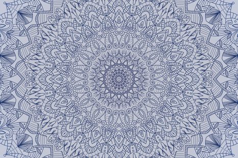 SAMOLEPÍCÍ TAPETA DETAILNÍ OZDOBNÁ MANDALA V MODRÉ BARVĚ - SAMOLEPÍCÍ TAPETY - TAPETY