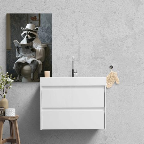 KÉP MOSÓMEDVE ÚJSÁGGAL A WC-N - ÁLLATMINTÁS KÉPEK - KÉPEK