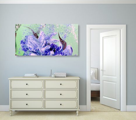 OBRAZ MALOVANÉ PIVOŇKY V MODERNÍM PROVEDENÍ - OBRAZY KVĚTŮ - OBRAZY