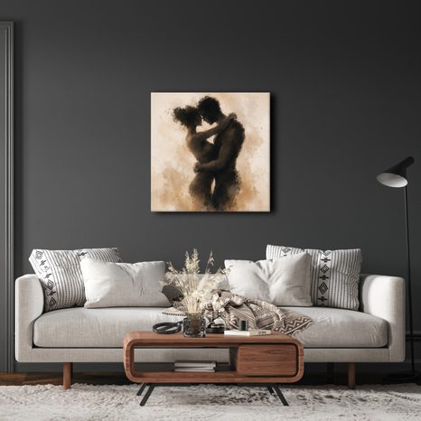 TABLEAU SUR TOILE – FUSION ROMANTIQUE DE DEUX ÂMES - TABLEAUX D'AMOUR - TABLEAUX