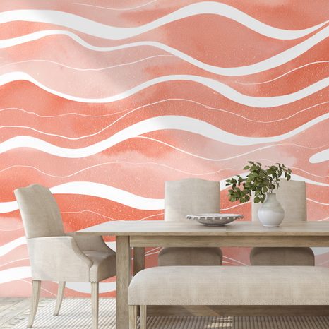 SAMOLEPIACA TAPETA ABSTRAKTNÉ ORANŽOVÉ VLNY - ABSTRAKTNÉ TAPETY - TAPETY